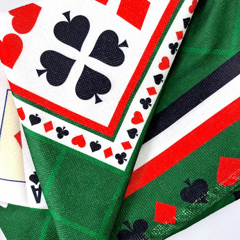 Detalhes do Toalha De Mesa 6 Lugares Felpuda Retangular Baralho Verde Poker Truco