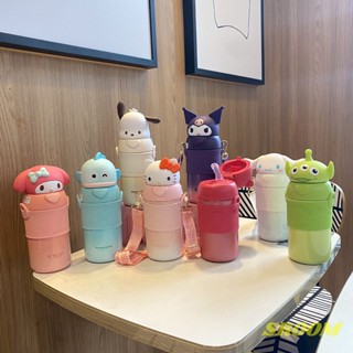 Sanrio garrafa térmica dos desenhos animados bonito kuromi minha melodia olá kitty caneca de isolamento 316 garrafa de vácuo de aço inoxidável 560ml garrafa de água s
