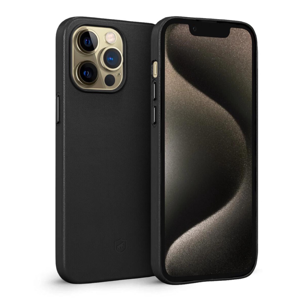 Capa Case Capinha Premium de Couro para iPhone 15 Pro Max - Dual Preta, Proteção Reforçada - Gshield em Oferta na Shopee