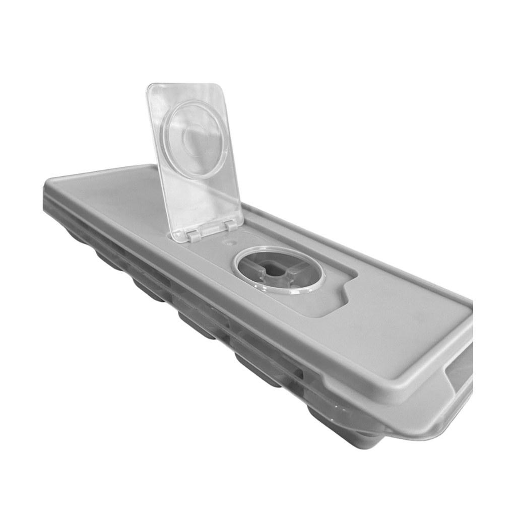 Forma Forminha de Gelo Silicone 12 Cubos Retangular Com Tampa Livre BPA em Oferta na Shopee