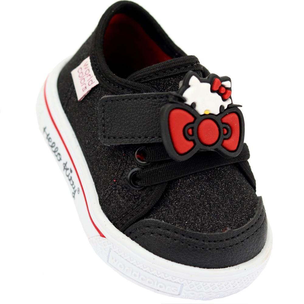 Tênis Infantil Feminino Hello Kitty by WorldColors - Preto Gliter