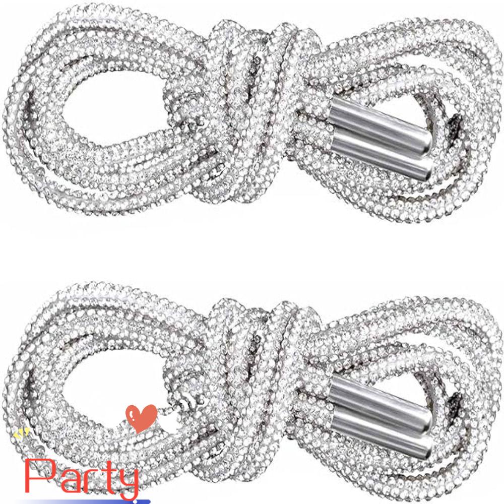 PARTY Glitter Cordões De Sapato Rhinestone Corda De , Branco , Colore 120cm Bling Redondo Brilhante Para Calções
