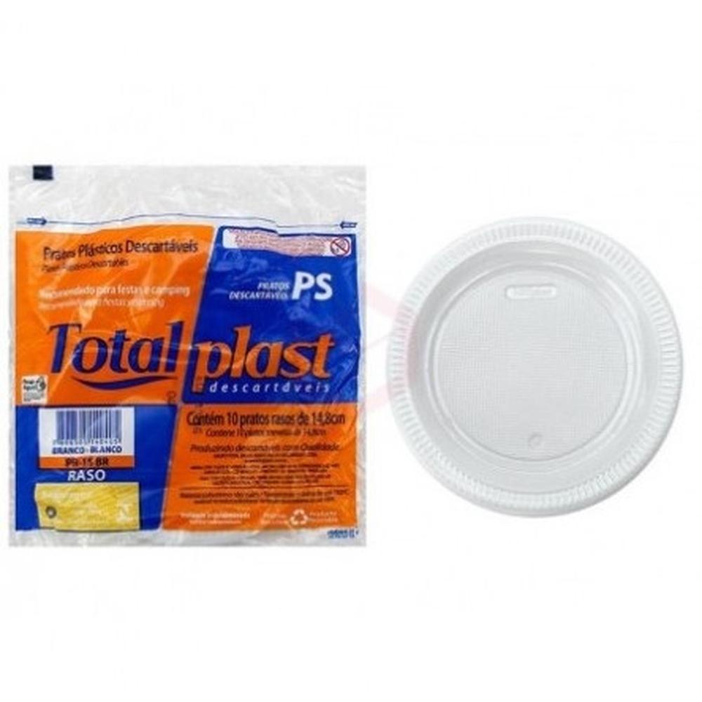 Prato Descartavel Total Plast 15cm 10un Raso Branco em Oferta na Shopee