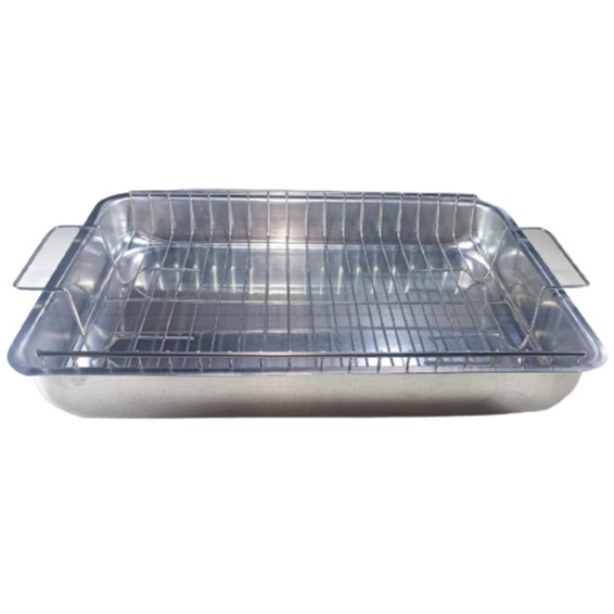 Tabuleiro N°4 Com Grelha Grade Para Assar Borda Alta polido