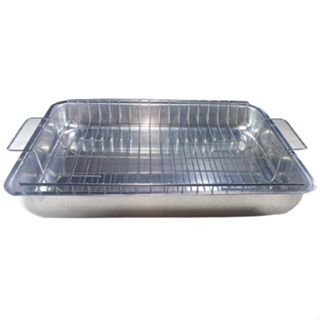 Tabuleiro N°4 Com Grelha Grade Para Assar Borda Alta polido em Oferta na Shopee