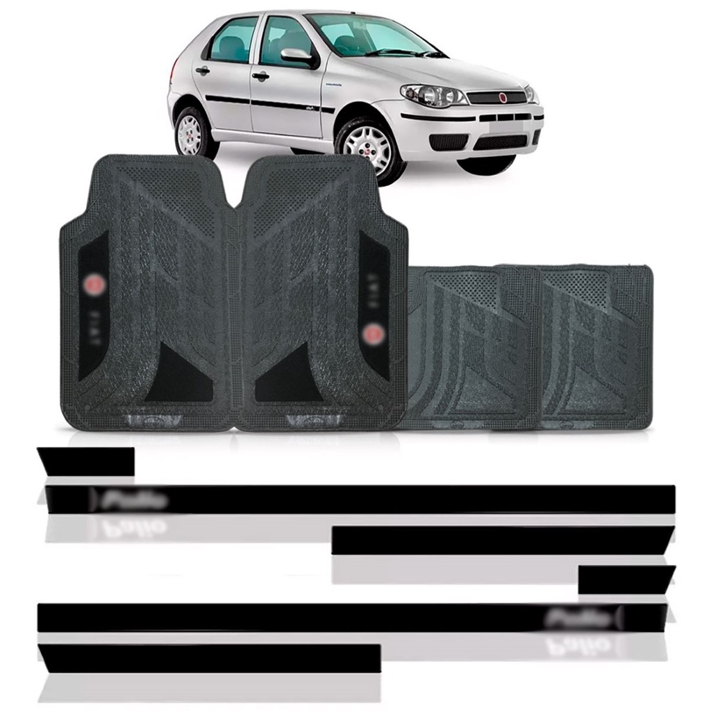 FRISO LATERAL PALIO 05 A 2014 4P PERSONALIZADO + JOGO TAPETE