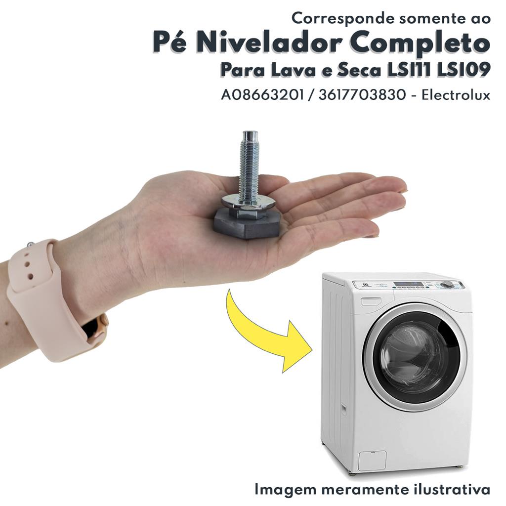 Pe Nivelador Completo Lavadora Lava e Seca LSI09 LSI11 Electrolux Original A08663201 3617703830