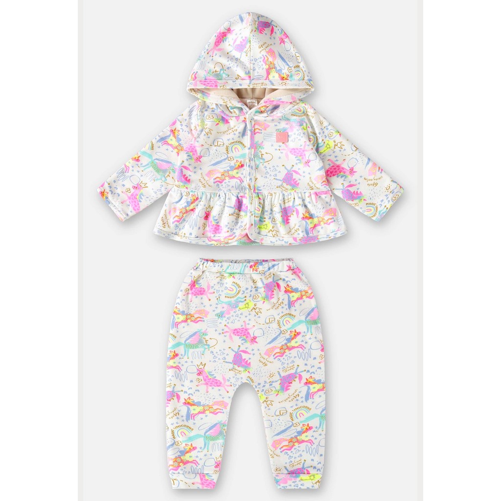 Conjunto Casaco e Calça em Suedine para Bebê Menina Up Baby em Oferta na Shopee