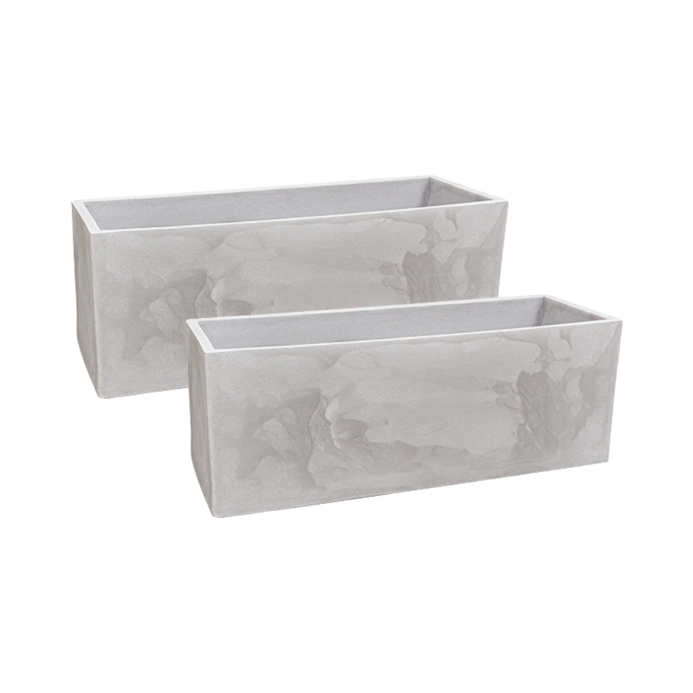 Kit 2 Vasos Para Plantas Floreira Cachepot Jardineira Flat 77cm Polietileno Decoração