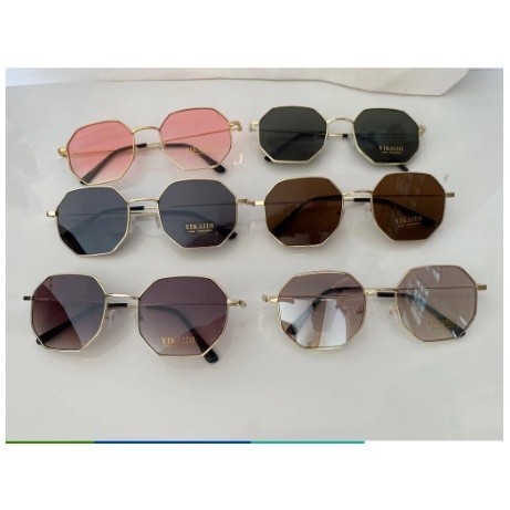 Hexagonal Óculos De Sol Feminino Masculino Verão Proteção uv400 em Oferta na Shopee
