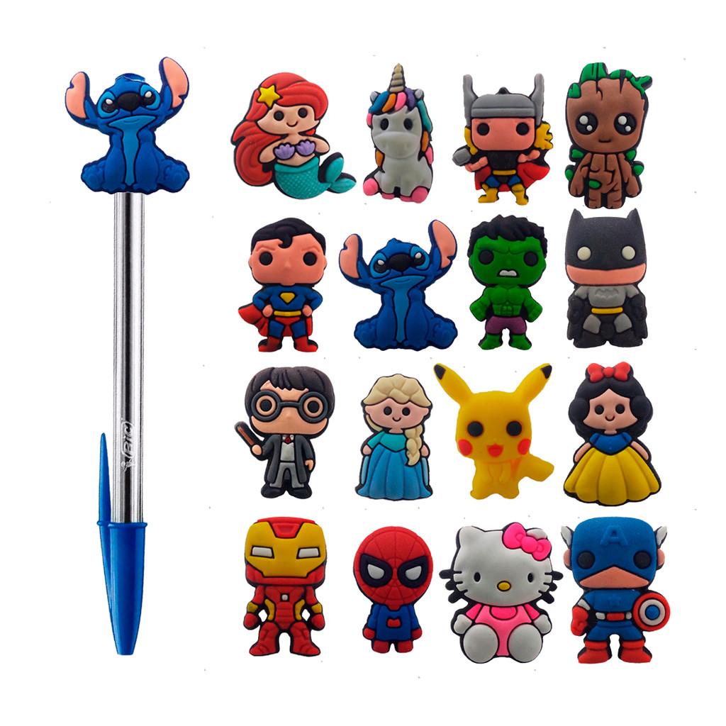 Ponteira Emborrachada Divertida Lápis Caneta Stitch Disney em Oferta na Shopee