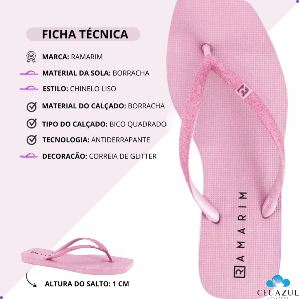 Chinelo Feminino Ramarim Solarize Glitter Shine Estilo Verão Carnaval Colorido · foto 2