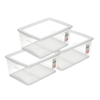Kit Caixa Organizadora 30L My Closet Cristal 3un