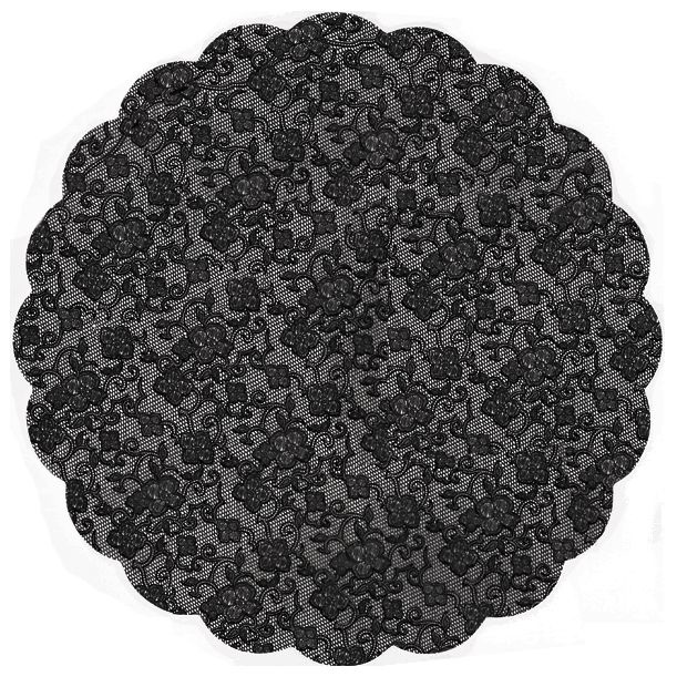 Fundo Rendado Redondo Preto 7cm - 100 unidades - Cromus - Rizzo - Home & Living