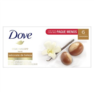 Sabonete em Barra Dove Delicious Care Karité Leve Mais Por Menos com 6 Unidades de 90g cada