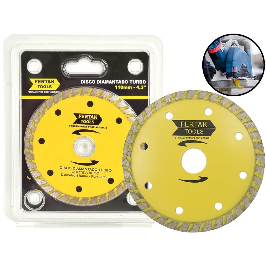 Disco Para Concreto Alvenaria Turbo 110mm X 20mm Fertak 2802 - Home & Living