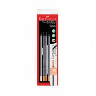 Lápis preto Supersoft Glam SM/907SOFTGLAM com 4 unidades Faber-Castell