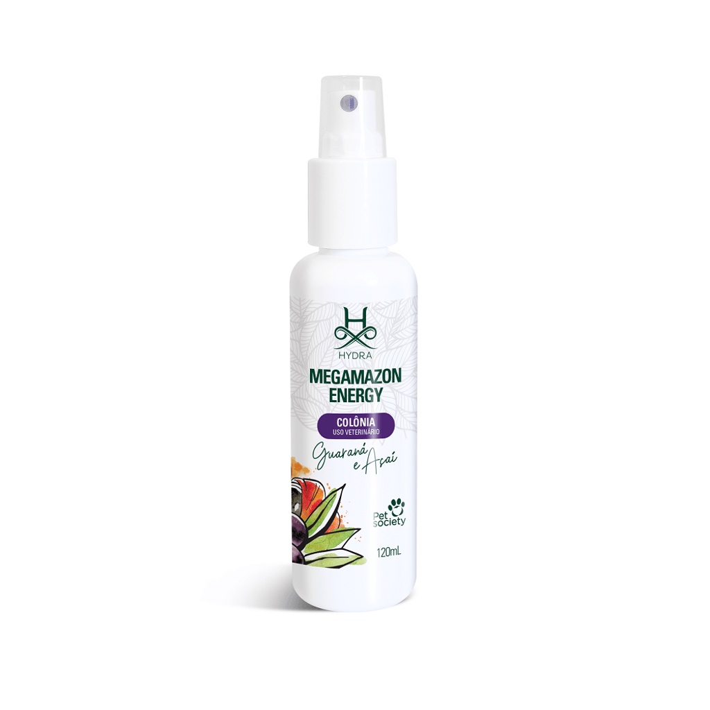 Colônia Pet Hydra Megamazon Energy Guaraná e Açaí Cães Gatos 120mL