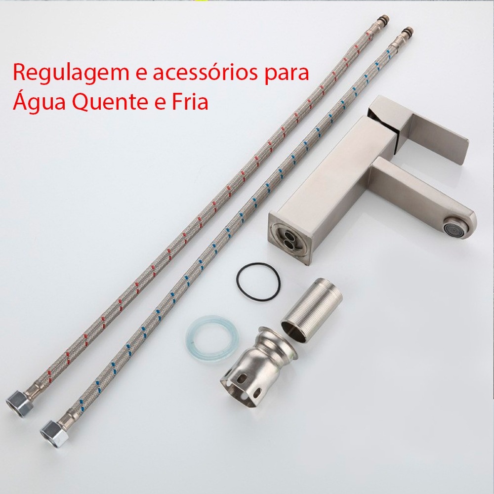 Torneira Banheiro Inox Lavabo Misturador Monocomando Luxo · foto 2