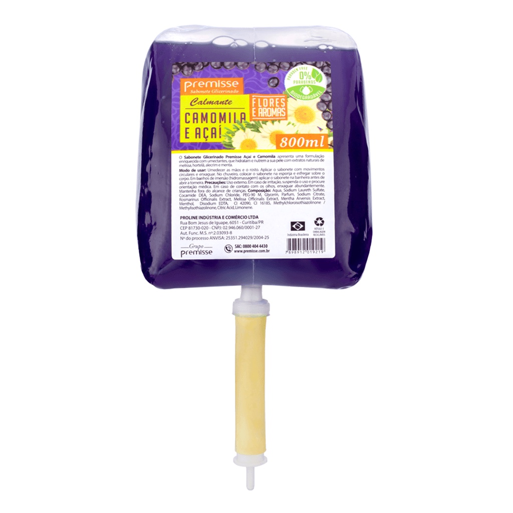 Sabonete Líquido Refil Açaí e Camomila 800ml Premisse em Oferta na Shopee