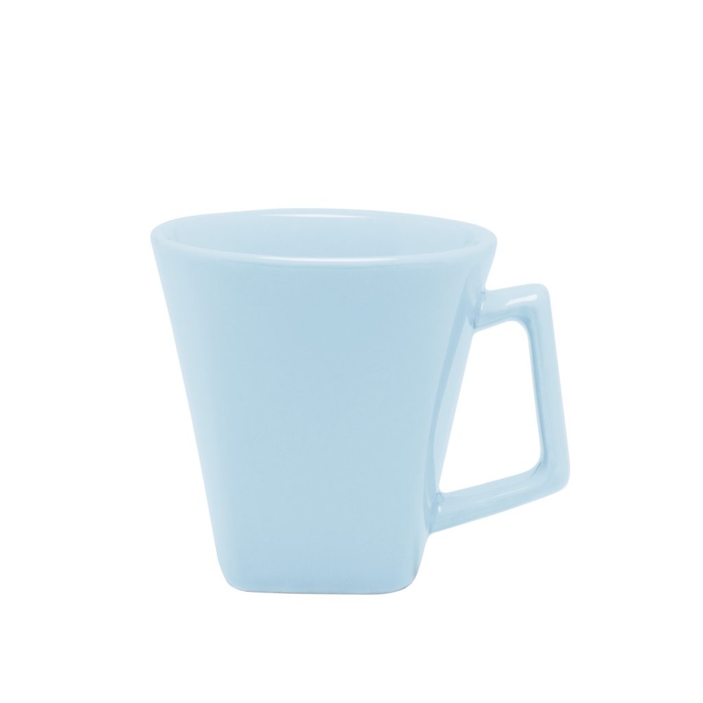 Caneca Mini Quartier 220ml Azul Claro Cerâmica Quadrada Pequena Oxford Porcelanas