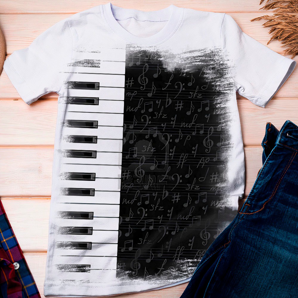 Camiseta Musica Teclado - Dicelli