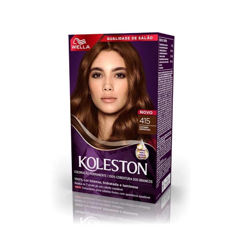 Tintura Koleston Kit 415 Castanho Crepúsculo Noite Iluminada em Oferta na Shopee