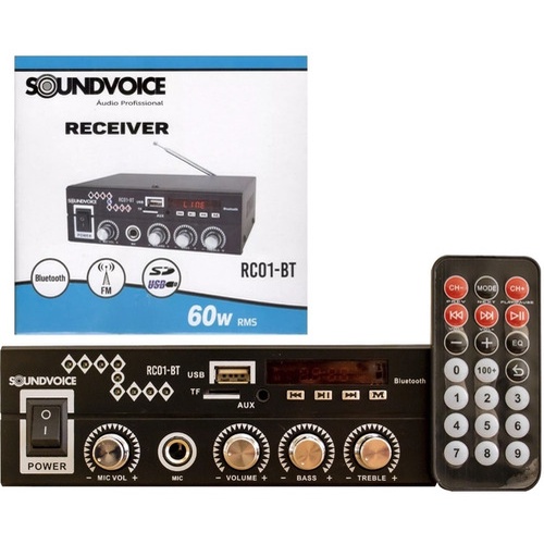 Receiver Mini Amplificador Som Ambiente Potência Para Caixa