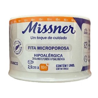 Kit com 6 Micropore Branco Missner 2,5cm x 10m