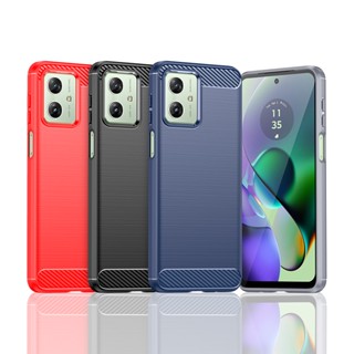Capa Macia De Fibra De Carbono Escovada TPU Para Telefone Motorola Moto G54