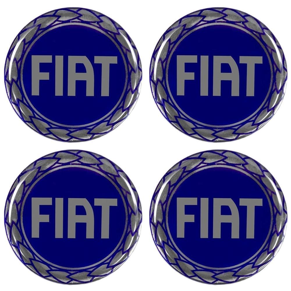 Emblema Calota Fiat 48mm Azul Raiado O Estradão em Oferta na Shopee