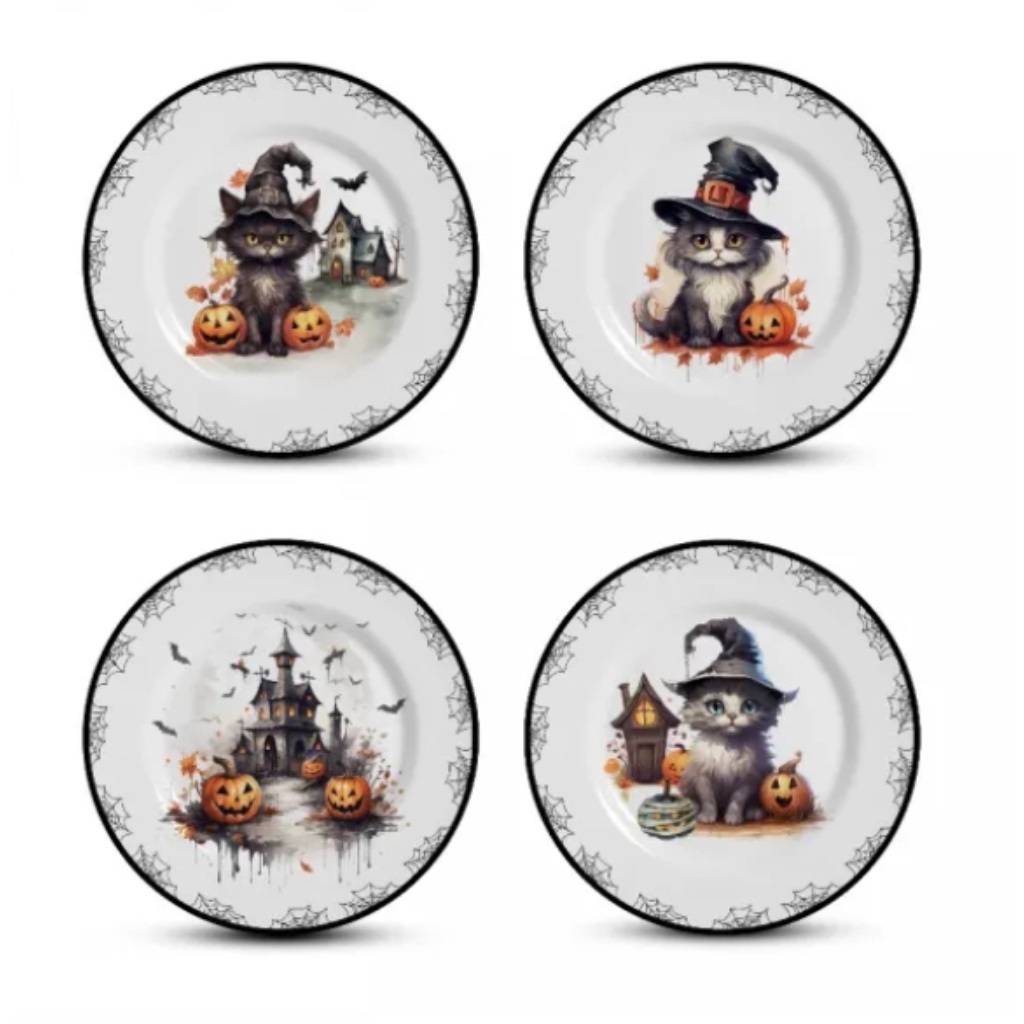 Prato Halloween Gato: Onde Comprar | BuscaProdutos
