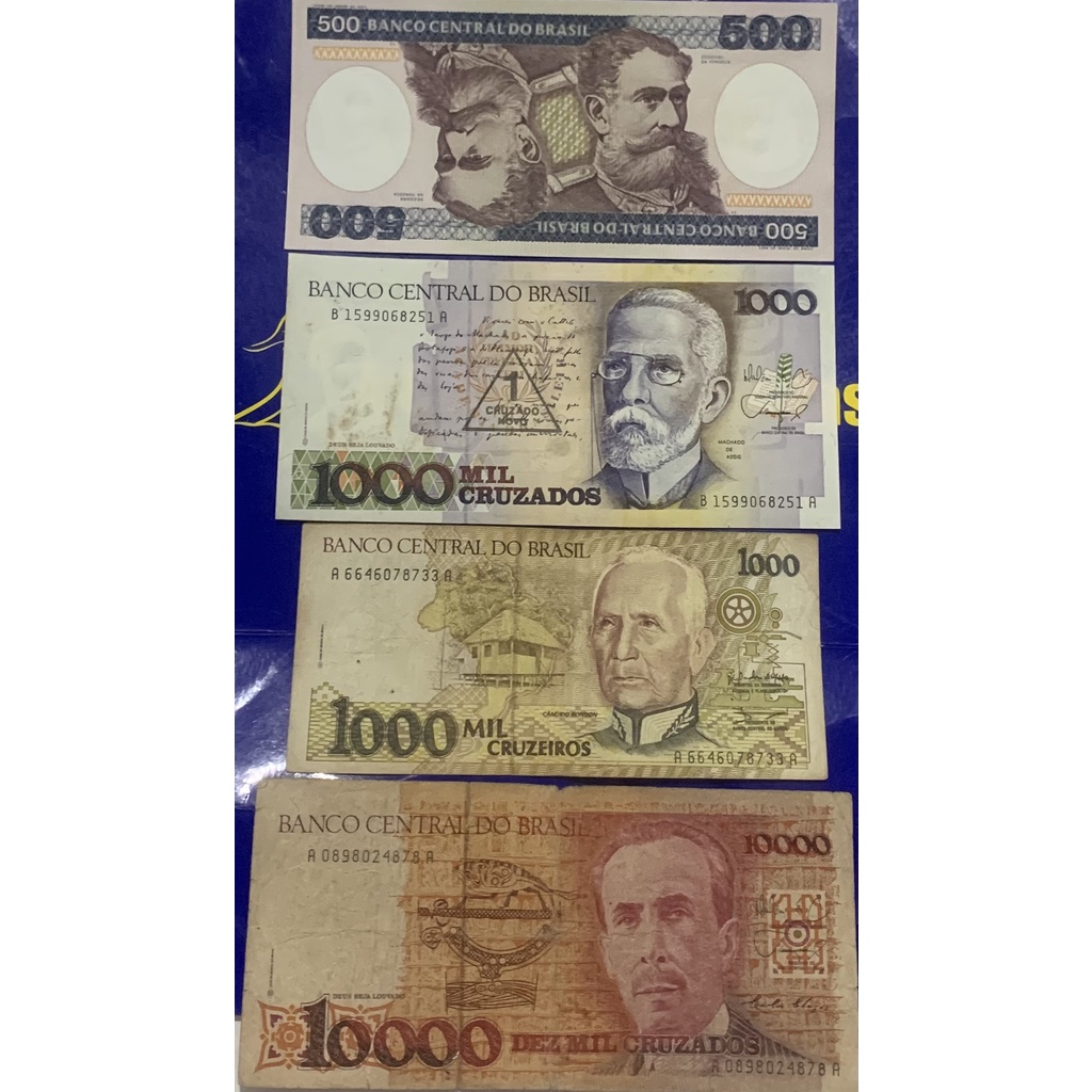 15 Cédulas Cruzeiros e Cruzados Repulblicas do Brasil Antigas Coleção Repulblicas do Brasil Antigas Coleção