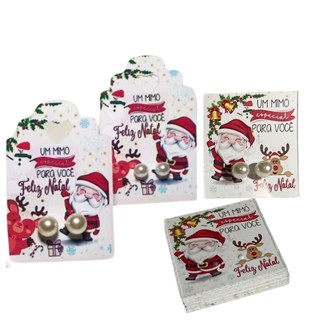 30 Pares de brinco perola +Tag de natal mimo cliente