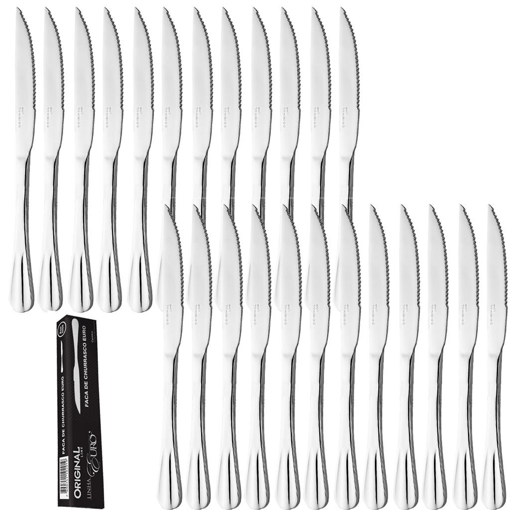 Jogo Aco Inox 24 Facas Churrasco Buffet Restaurante Lanchonete Euro Linha Premium Original Line em Oferta na Shopee