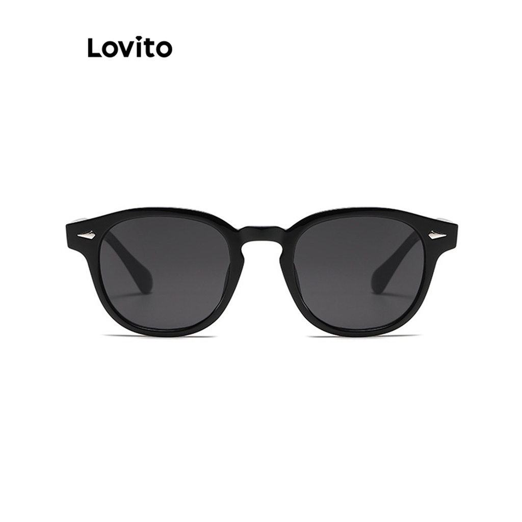 Lovito Óculos De Sol Básicos Lisos Casuais Para Mulheres LFA04056 (Preto)