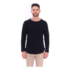 Blusa De Frio Masculina Manga Longa Camiseta Long Line