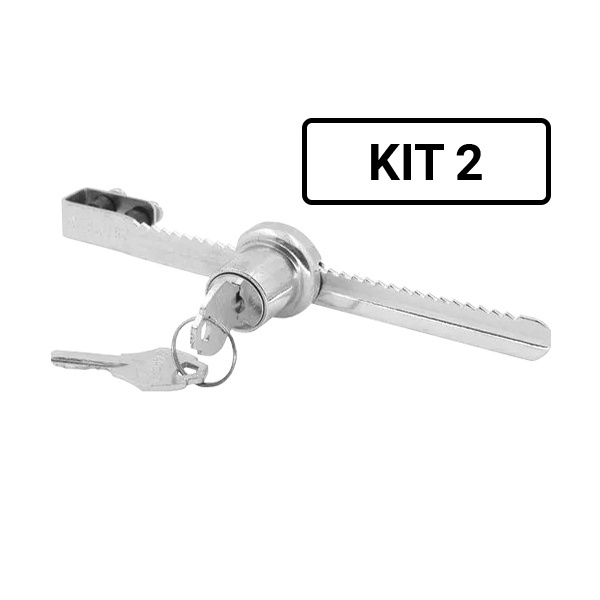 Kit 02 Fechadura para Vitrine Aço Cromada Trava Jacaré 140mm Starfer Eficaz Imperdível
