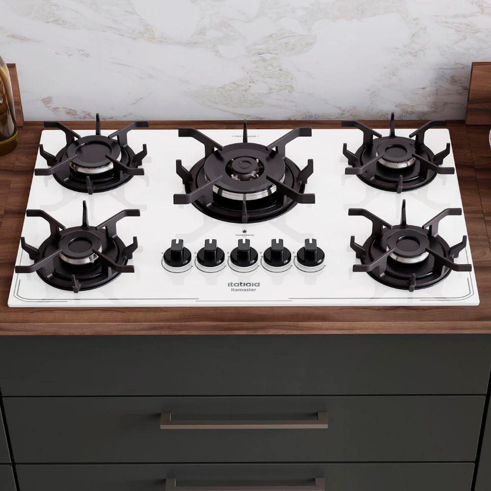 Cooktop 5 Bocas Itatiaia Itamaster Tripla Chama Em Vidro Temperado em Oferta na Shopee