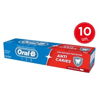 Kit 10 Cremes Dentais Oral-B 123 Menta Suave 70g
