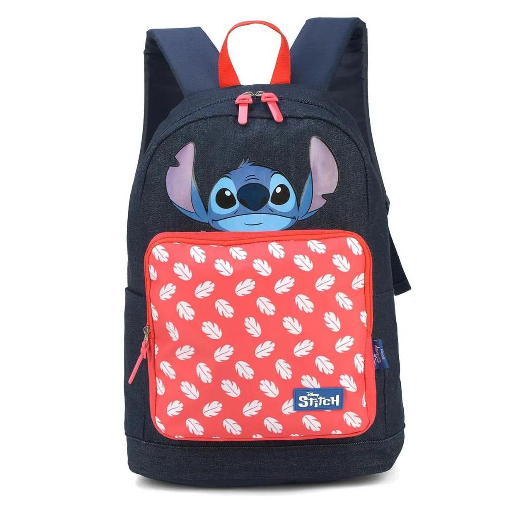 Mochila Costas Infantil Escolar Menina Stitch Luxcel Jeans