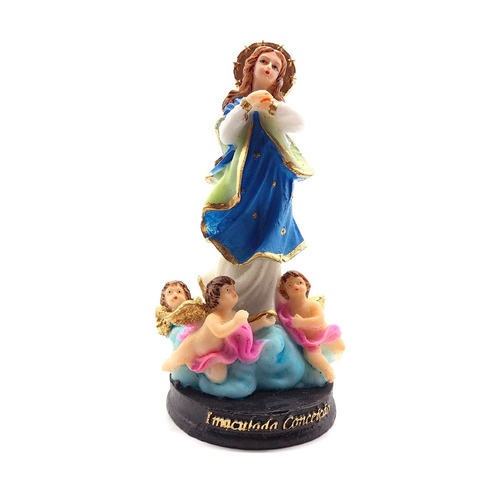 Imagem 15 Cm De Nossa Senhora Imaculada Conceição Resina Top Escultura Sacra Feita em Resina Rica em Detalhes