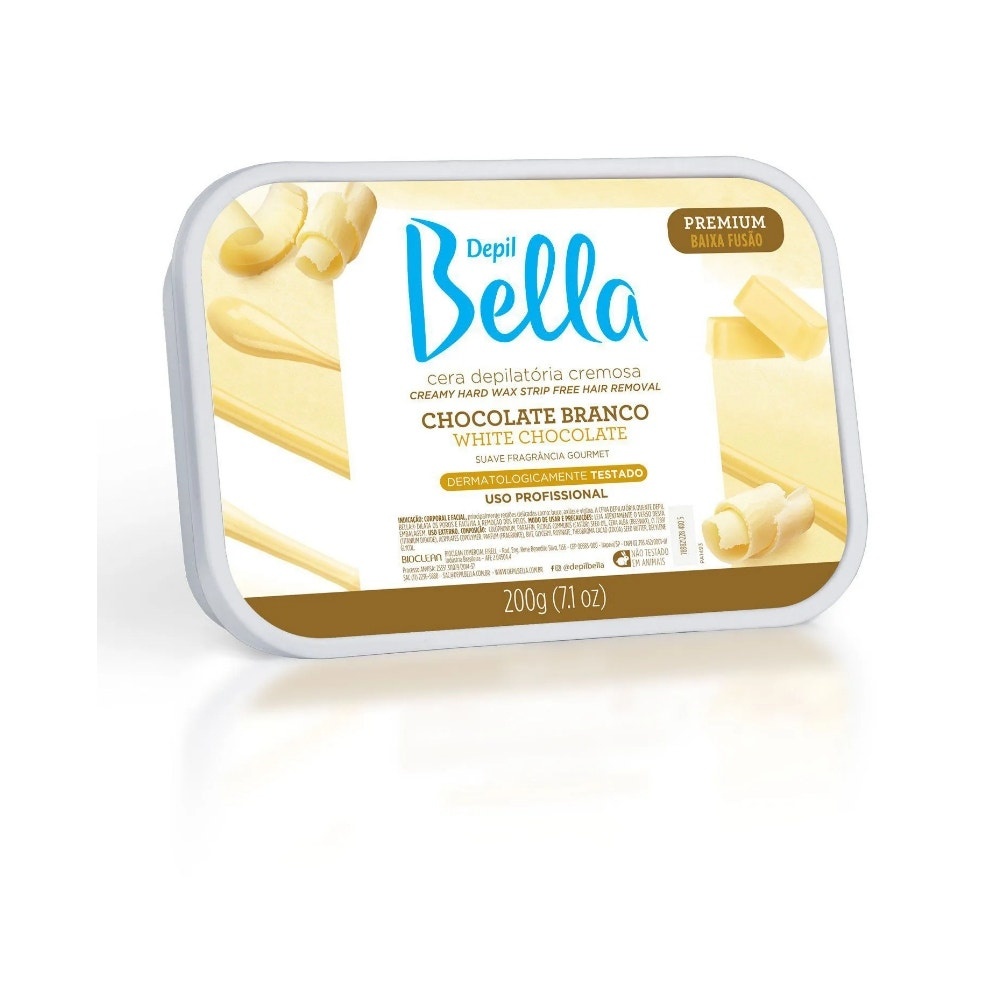 Cera Depilatória Depil Bella Chocolate Branco 200g em Oferta na Shopee