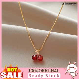[LTO] Colar Mulher Elegante Corrente Dourada Slim Dainty Lightweight Gift Cerejas Vermelhas Pingente Fashion Jewelry