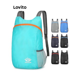 Lovito Mochila Esportiva Simples Super Leve Portátil Dobrável À Prova De Água Mochila Esportiva Ao Ar Livre Para Mulheres LFA10665