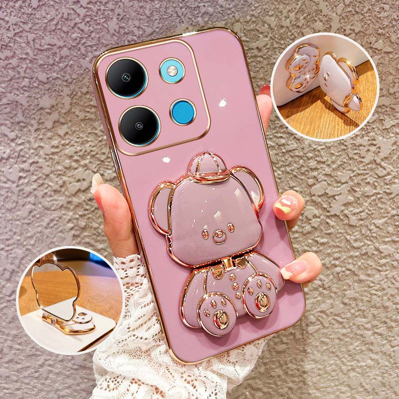 Capa De Proteção Para Telefone À Prova De Choque Infinix Smart 7 HD Tecno Spark Go 2023 Pop 7 Pro X6515 X6516 BF7n BF7 BF6 Suporte De Carrinho De Bebê Com Chapéu 3D em Oferta na Shopee