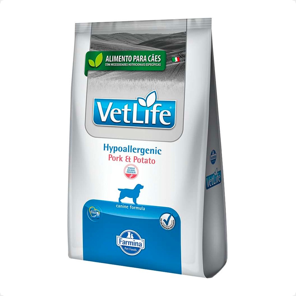 Vet Life Ração Seca Hypoallergenic Pork e Potato para Cães Adultos - 10,1Kg em Oferta na Shopee