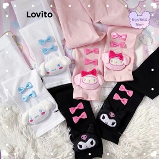 Lovito Luvas De Proteção Solar Kuromi Com Arco Fofo De Desenho Animado Para Mulheres LFA12675