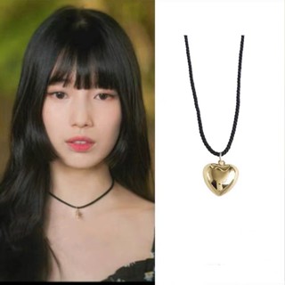 Minha Deusa Quarto de Deusa Dou Na Bae Suzy Mesmo Estilo Colar Coração em Forma de Corda Ajustável OL Jóias