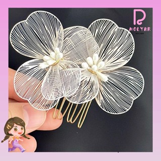 Pente De Noiva MOLYBR , Cabelo Floral De Cor Sólida Oca , Acessórios Em Liga Retro Hairpin Barroco